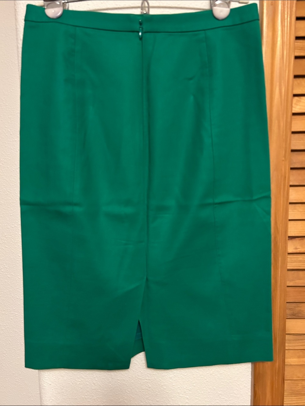 J. Crew Emerald Green Pencil Skirt Cotton Twill,  Size 0O - Picture 2 of 7
